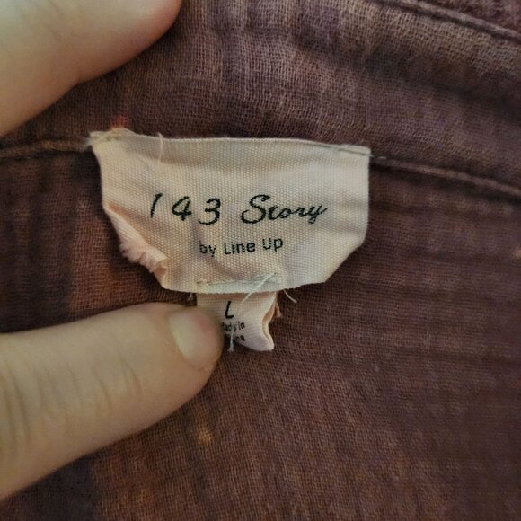 143 Story Button‎ Up Mauve Pink Gauze Tunic Women's L - Picture 3 of 5